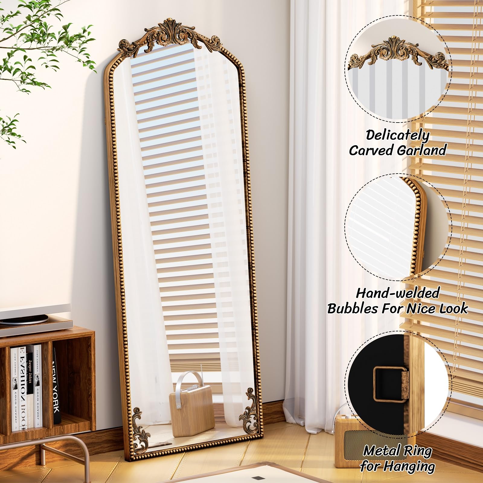 Amazon.com: Ecomosita Gold Vintage Ornate Baroque Mirror 65
