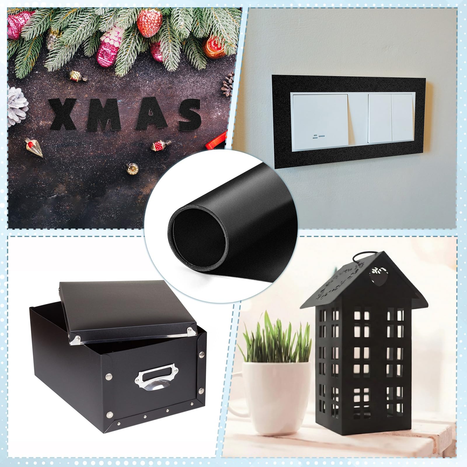 Black Plastic Sheet Roll - 16x96in, 0.8mm Thick -5