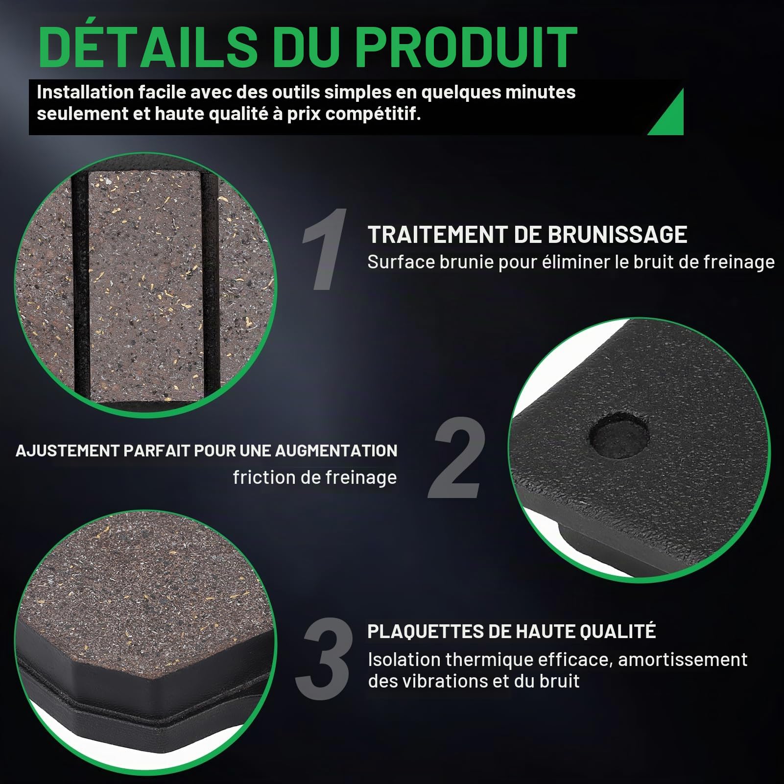 Plaquettes de frein avant et arrière compatibles avec YZF R6 600 2003-2016 / FZ6 Fazer S2 2007-2009 / FZS 1000 2006-2014 / FZ1 Fazer 2006-2015