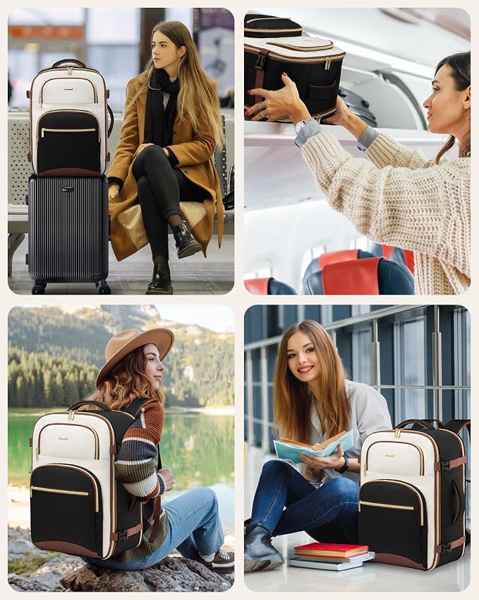 Morrales de viaje para mujer 40L con compartimentos y laptop miniatura 7
