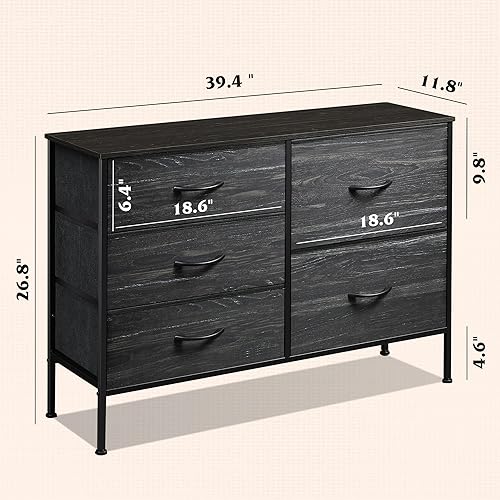 Miniatura 3 de WLIVE Dresser for Bedroom with 5 Drawers, Wide Dressers with Drawer Organizers, Chest of Drawers, Fabric Dresser for Living Room, Closet, Hallway,
