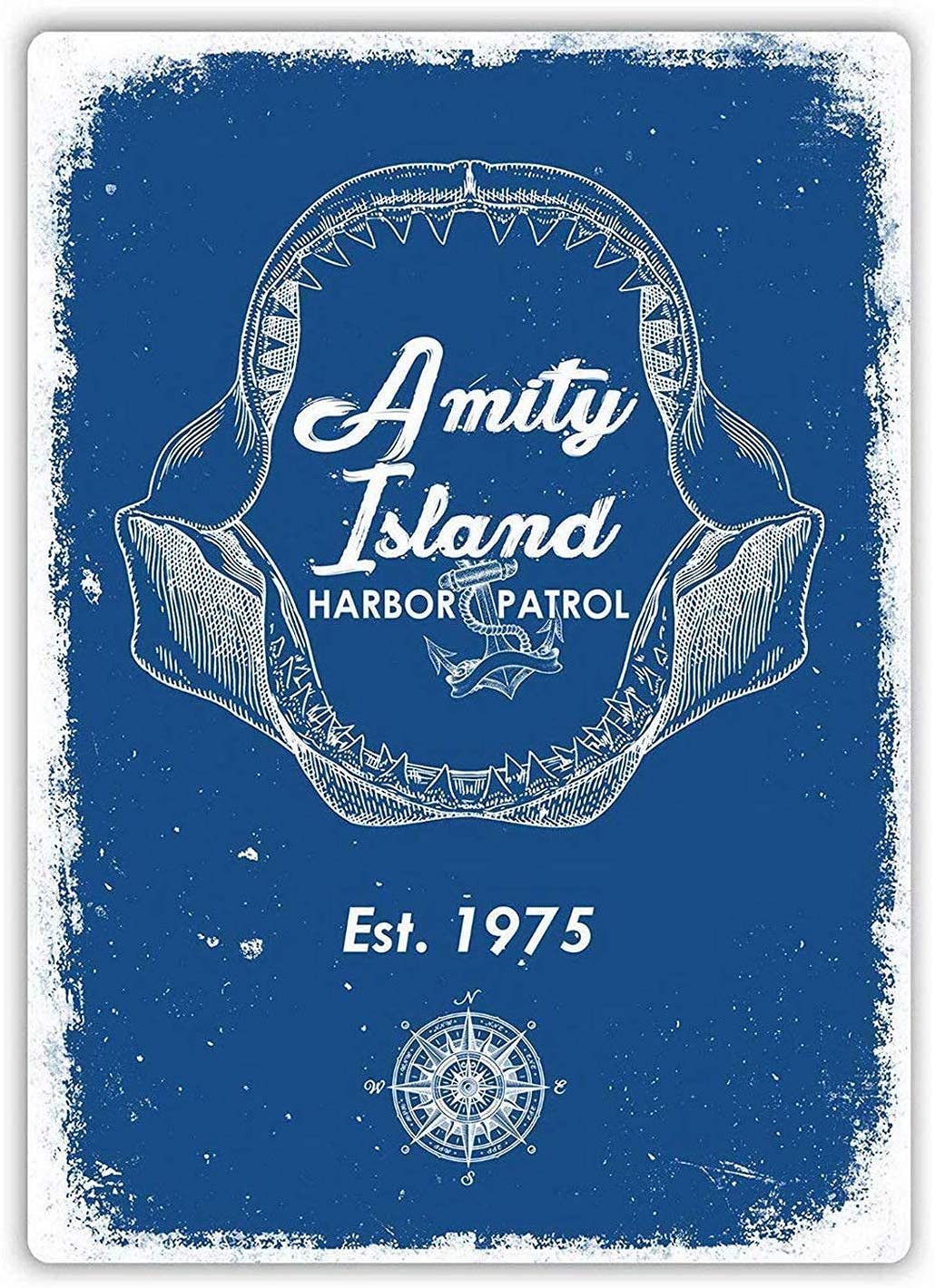 Biopracess No Rust Business Sign Amity Island Harbor Patrol Aq Metal Tin Sign 8x12 inches