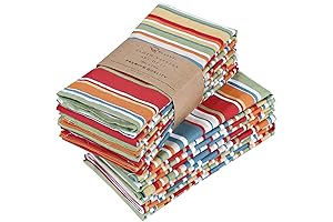 Ruvanti Cloth Napkins Set of 12, Stripe Pattern