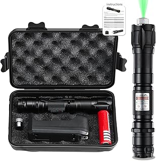 Long Range Tactical Iaser P0lNTER, 6000 Lumens Tactical Flashlight with Rechargeable Set, 6000ft Ultra Long Distance Led Flash light with 4 Modes, Pocket-Sized Handheld Flashlight for Camping