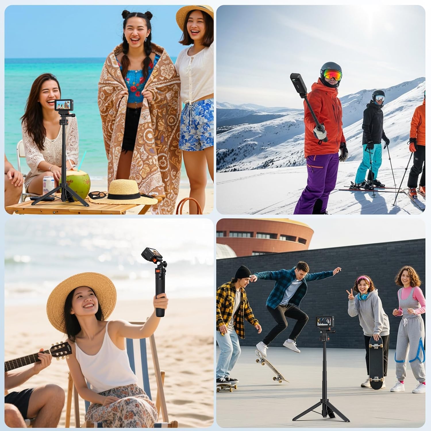 VRIG 20.8" Osmo Pocket3 Extenable Mini Tripod for Go Pro Camera,Portable Selfie Stick Handle Grip Desktop with Magnetic Quick Release 1/4" Screw Vlog for Insta360 X5/X4/X3,DJl OSMO Action 6/5Pro/4/3 - Image 8