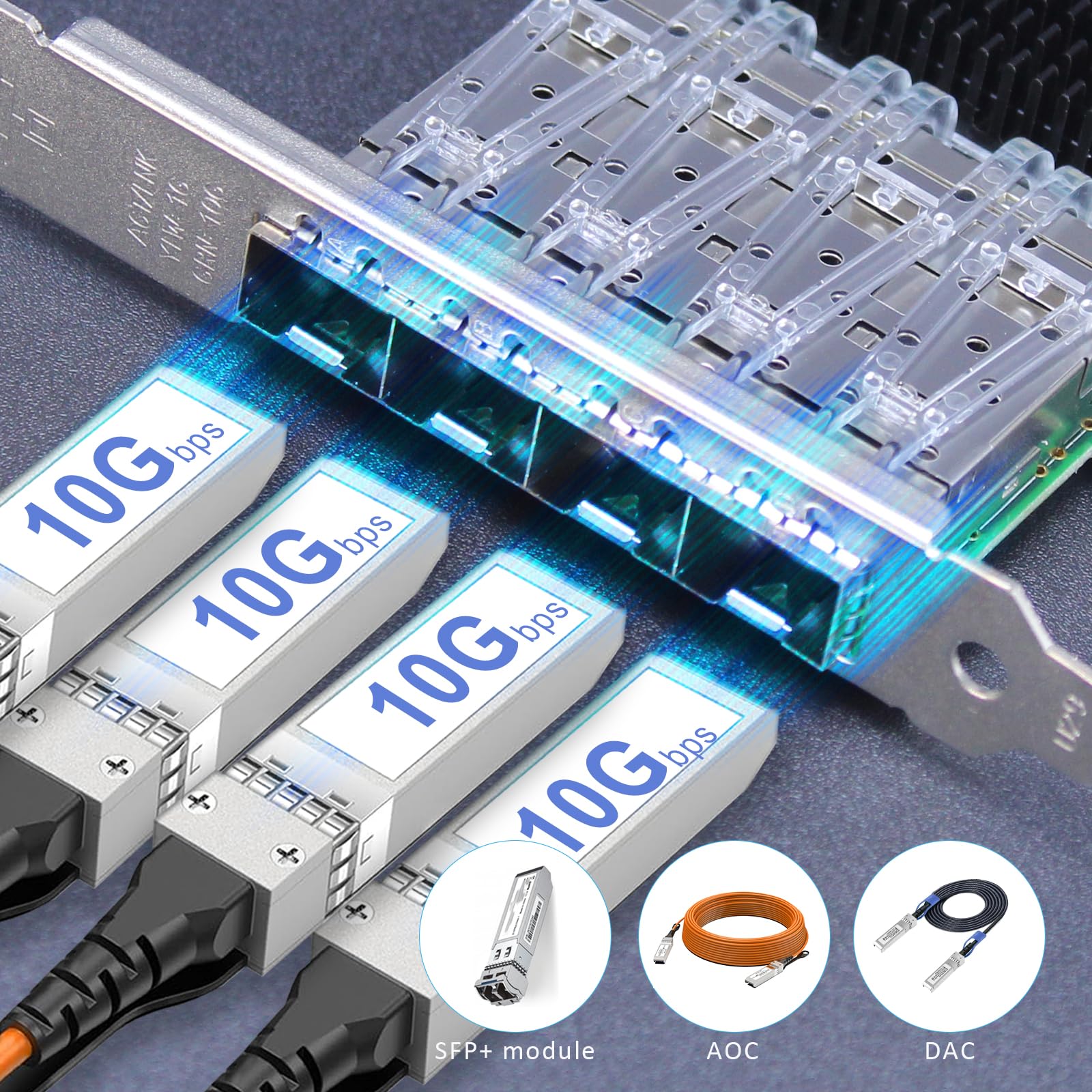 GLOTRENDS ST7322 4-portowa karta sieciowa serwerowa 10GbE SFP+ PCIe 3.0 x8, układ Broadcom BCM57840, obsługa TOE, iSCSI, FCoE oraz SR-IOV