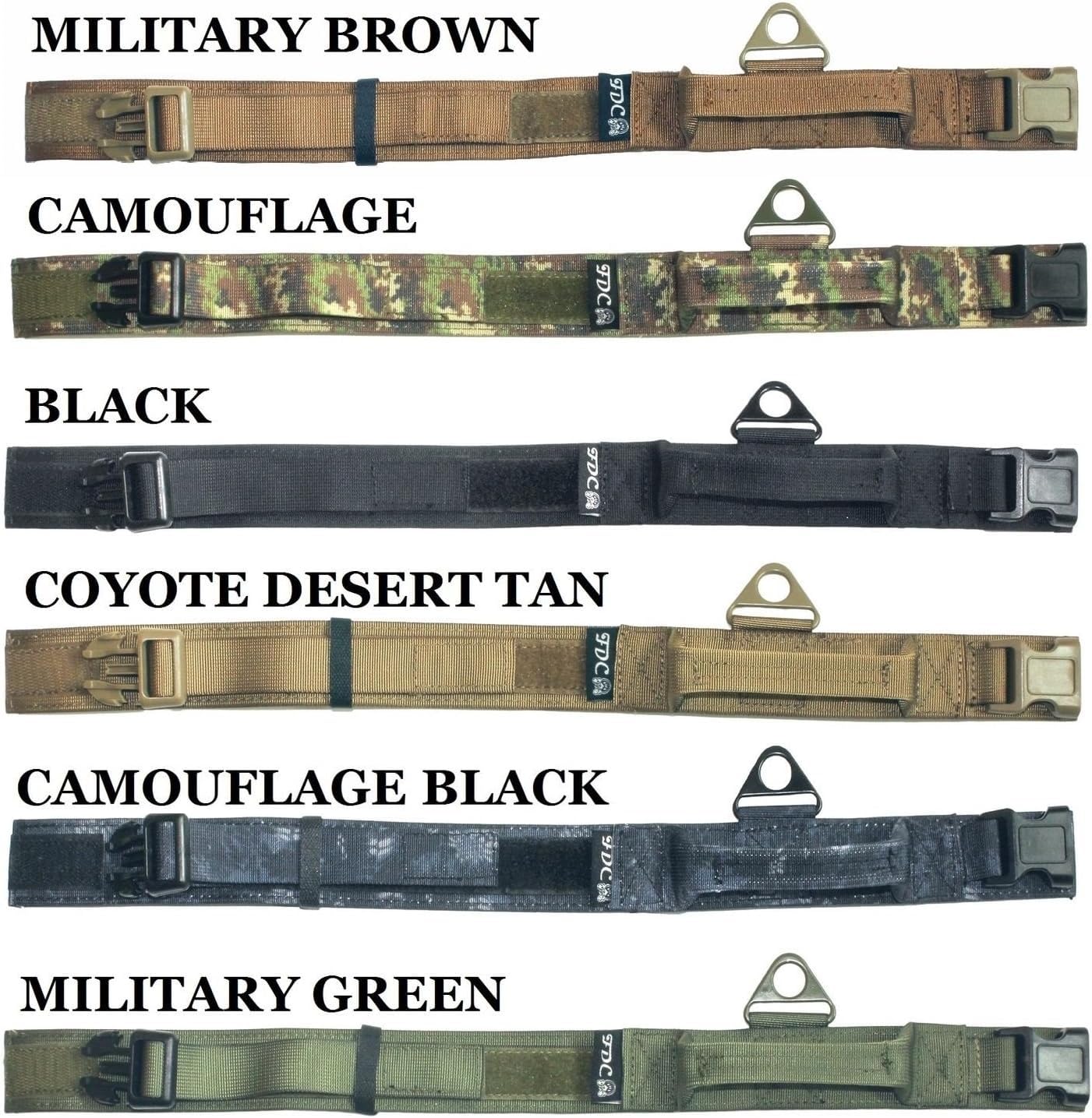 K9 Militär Hundehalsband XL – 3,8 Cm Breit, Mit Klettverschluss & Griff, Halsumfang 35,6–45,7 Cm, Braun