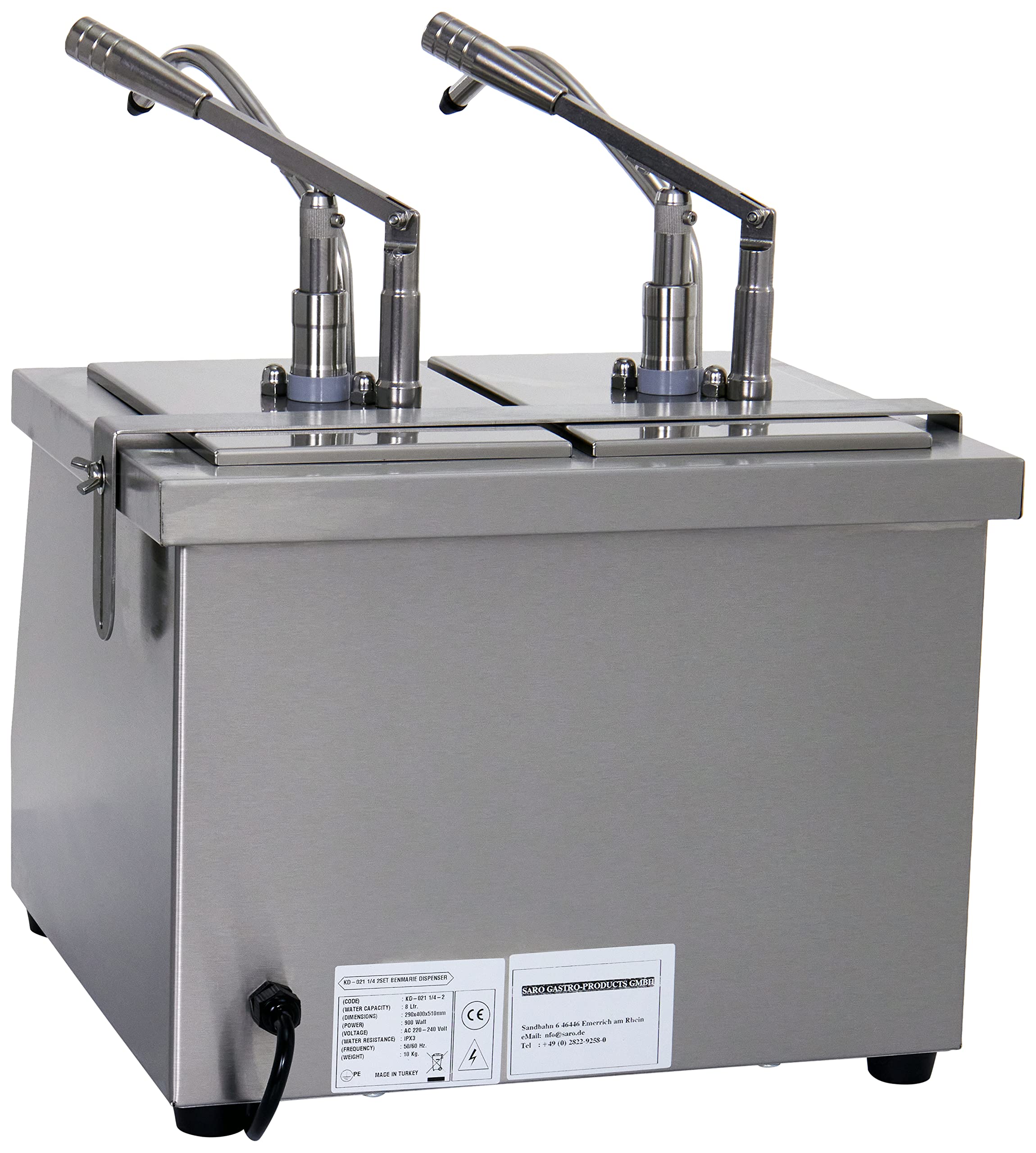 Saro Bainmarie BM-0214 2X1/4 GN 200 - Dispensador