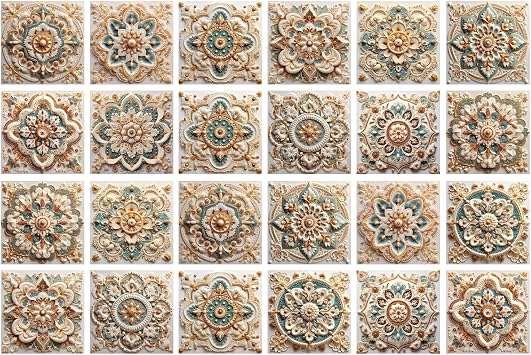 24pcs Peel and Stick Backsplash Tile Decals 5.91"x5.91"