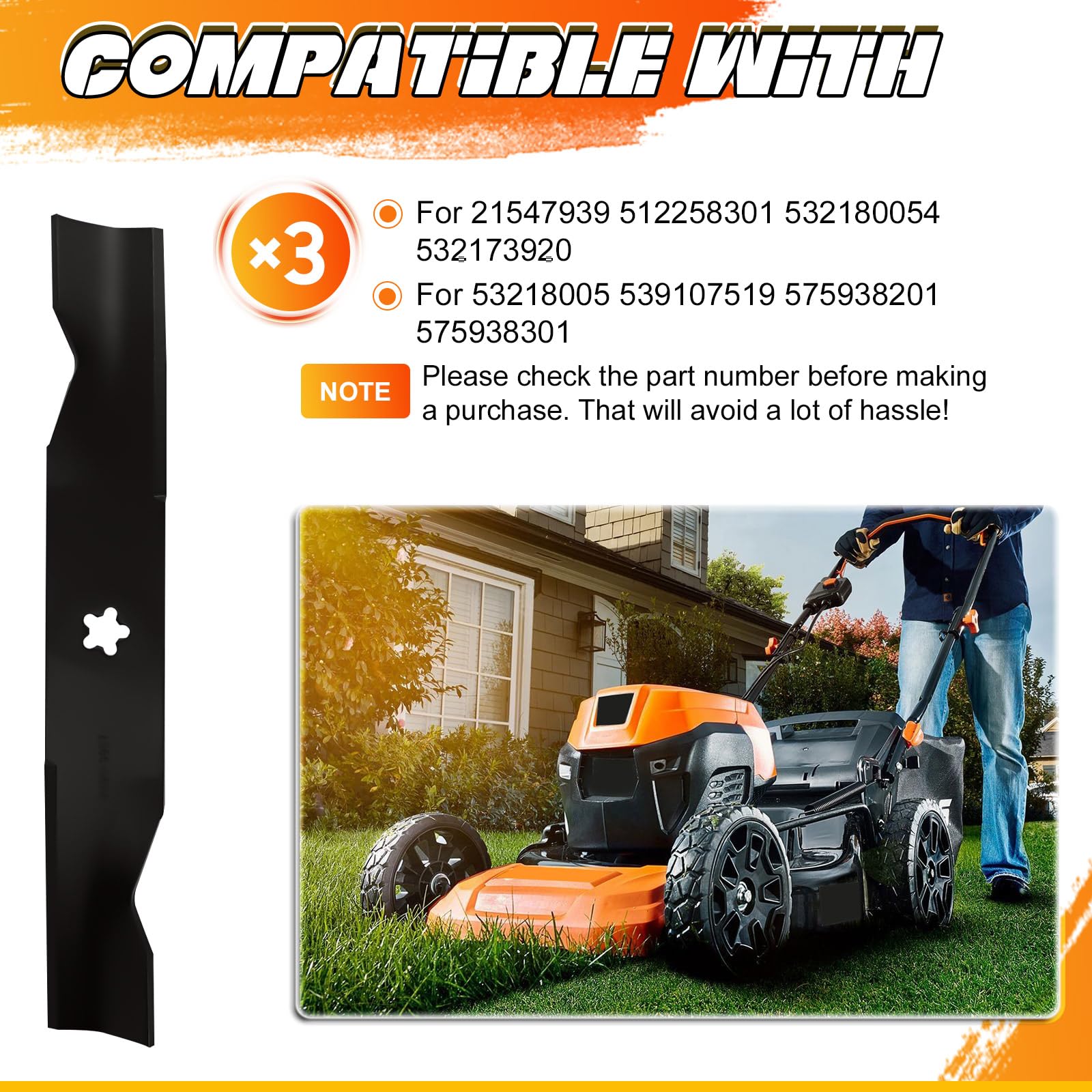 Amazon.com : ILONPA 532180054 48 inch Blades for Husqvarna Z248F