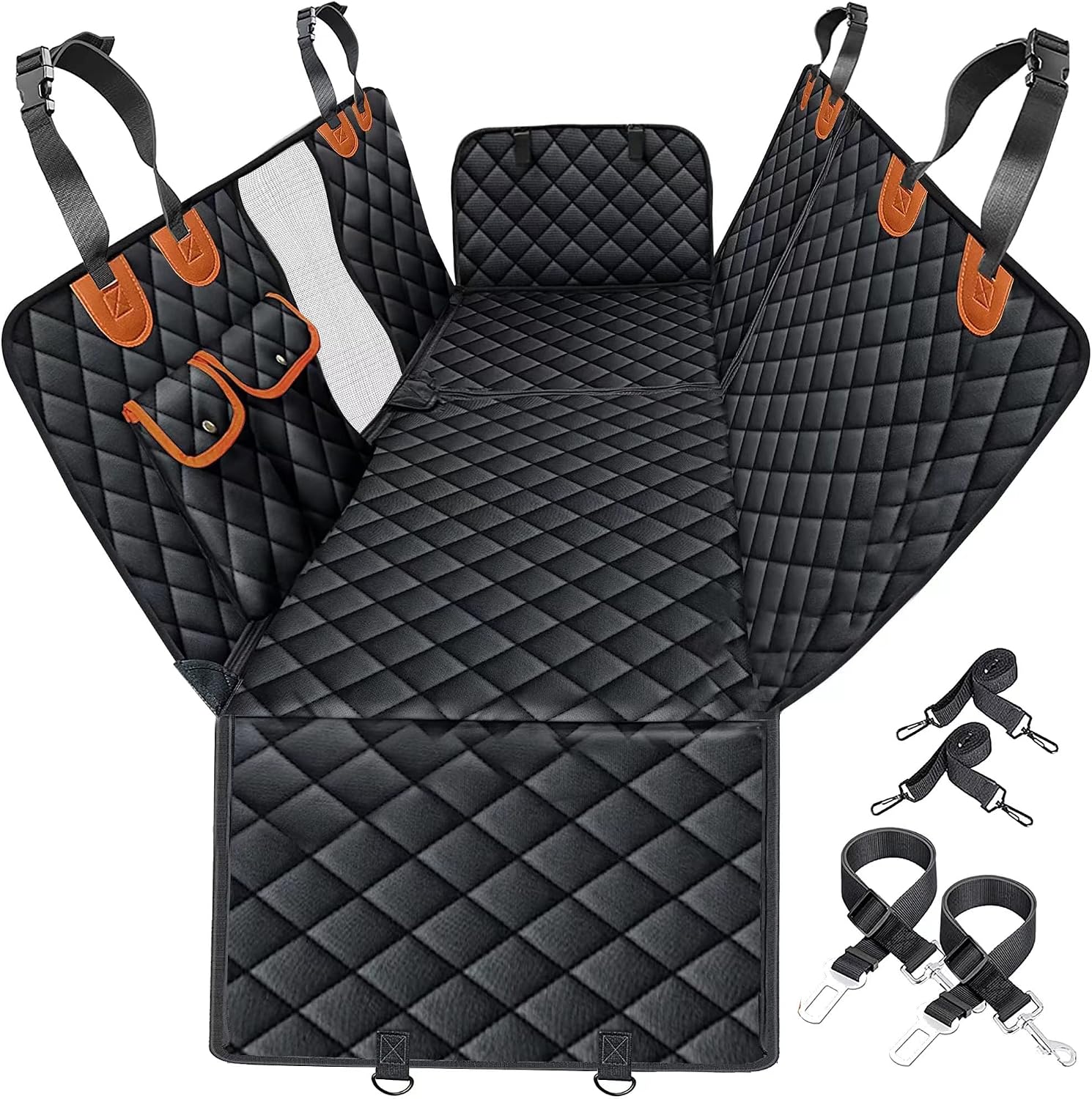 Dog Car Seat Cover for Back Seat - 100% Waterproof Back Seat Cover for Dogs, Scratchproof Dog Hammock for Car, Nonslip Pet Car Seat…