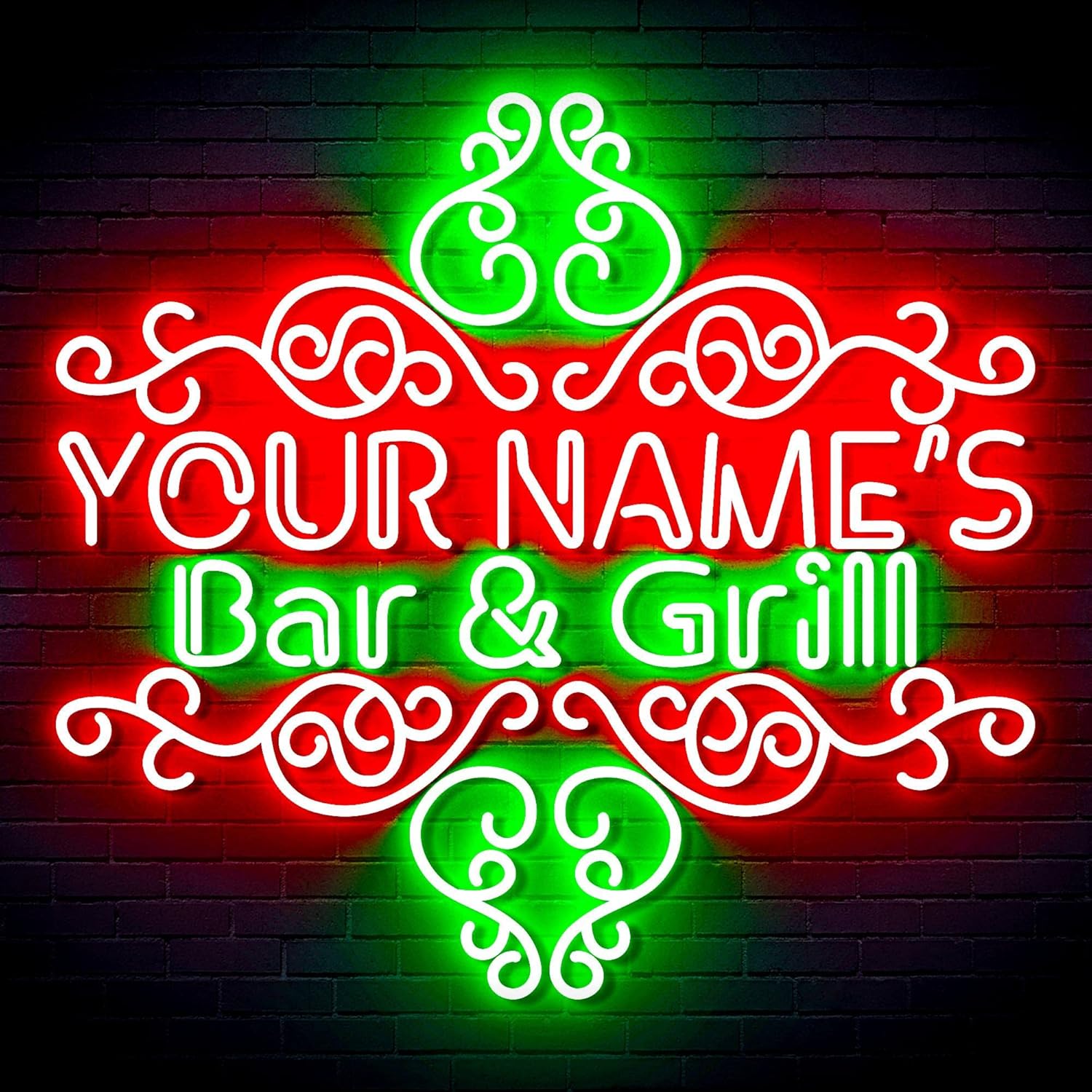 ADVPRO Beer & Ale Bar & Grill Personalized Ultra-Bright LED Neon Sign - Green & Red - st16s55-fn-q0019-tm-gr