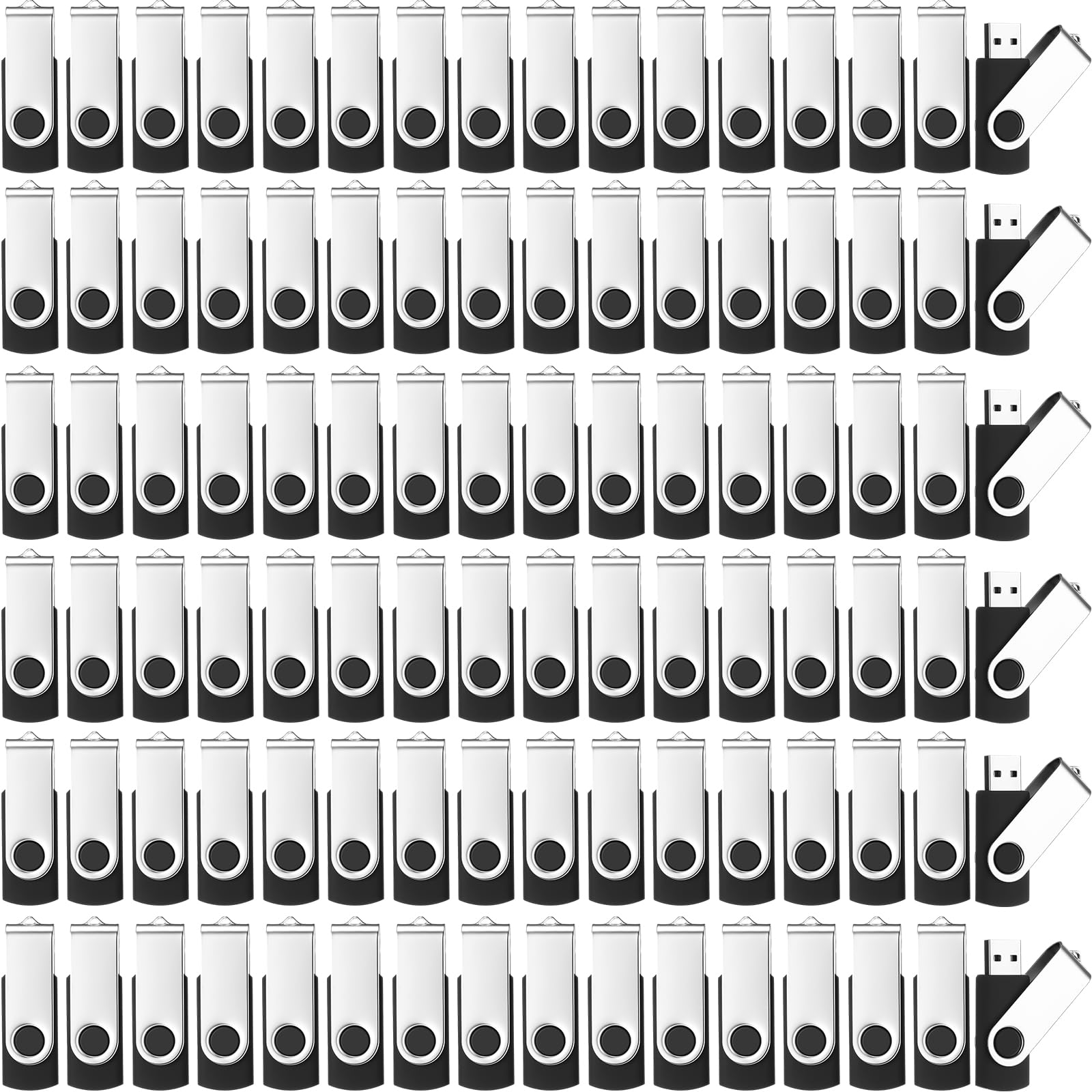 Photo 1 of Kanayu 16GB 100 Pack USB Flash Drives Bulk 2.0 USB Thumb Drives Memory Jump Drive with LED Light Portable Keychain Flash Drive for Data Storage Pc Computer Laptop Office School(Black)