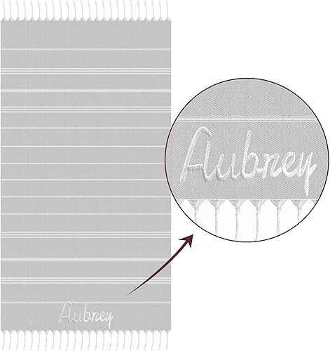 Miniatura 2 de Toallas de playa de algodón personalizadas con borlas para adultos, de gran tamaño, 39 x 70 pulgadas, toalla de playa turca personalizada con nombre