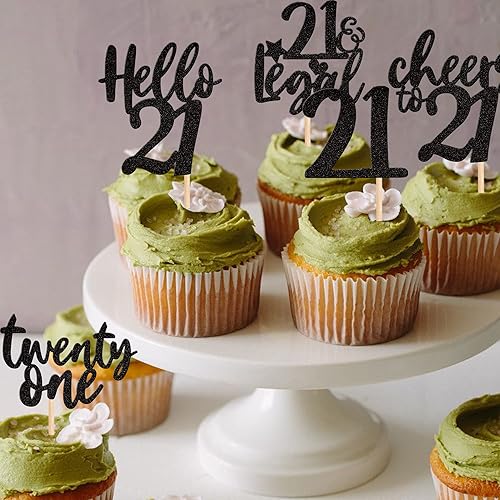 Vista 132 de 30 piezas de decoración negra para cupcakes de cumpleaños número 15 con purpurina de quince Hello 15 para cupcakes Mis membrillo a 15 años