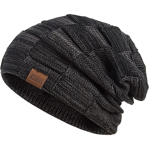 REDESS Beanie Hat for Men and Women Winter Warm Hats Knit Slouchy Thick Skull Cap