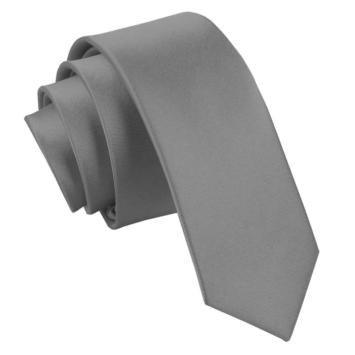 Dqt Men's Platinum Plain Satin Wedding Formal Casual Groom Best Man Classic Slim Skinny Neck Tie - Regular 9Cm Tie