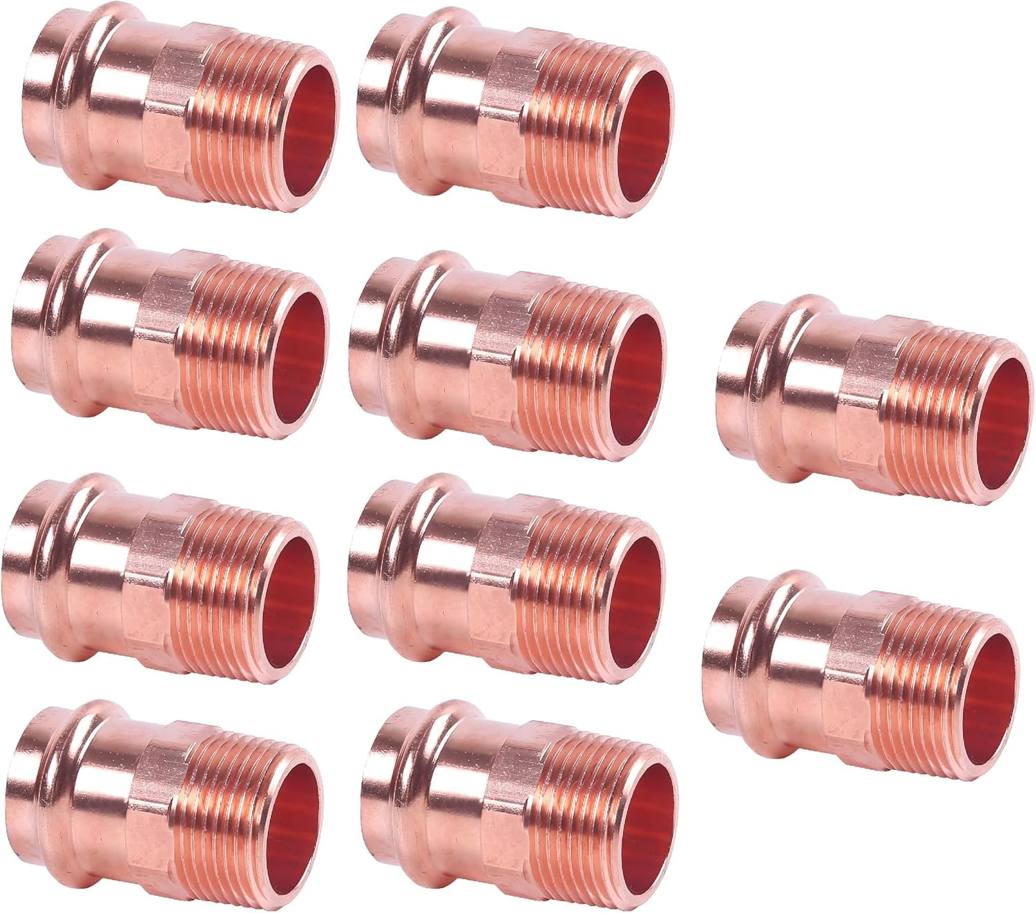 EZFLUID Plumbing 3/4" MIP x Press LF Copper Press Male Adapter