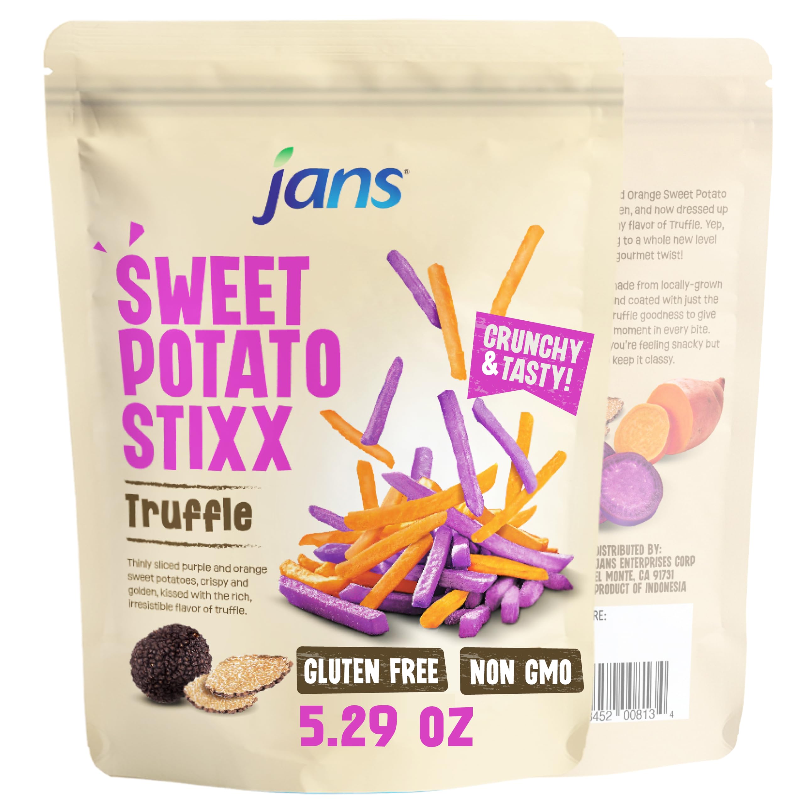 Jans Sweet Potato Stixx, Truffle Flavored, Gluten Free, Non GMO, 5.29 oz (pack of 1)