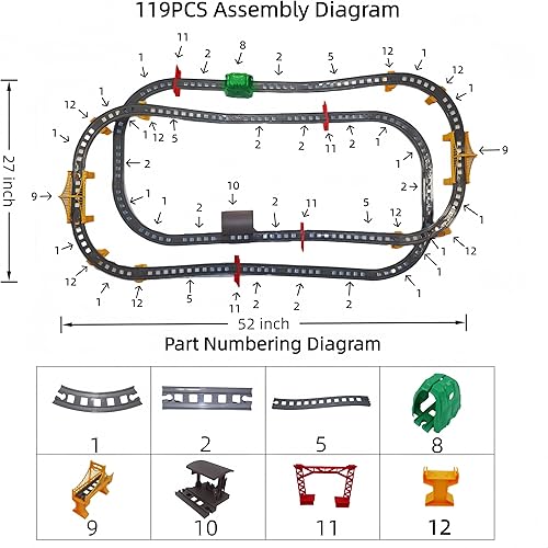 Miniatura 6 de Juego de tren eléctrico para niños de 4 a 8 años, juego de tren a pilas con pistas, regalos para niños de 3, 4, 5, 6, 7, 8 años o más, regalo de