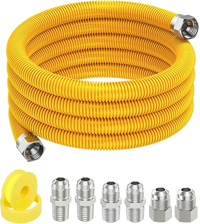 72" Gas Dryer Connector Kit, 5/8" OD 1/2" ID for Dryers Stove Water Heater