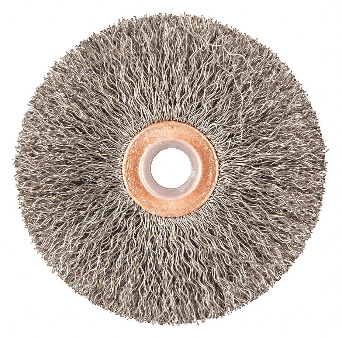Arbor Hole Mounting,3 in Crimped Wire Wheel Brush, 1 0.014 in Wire Dia. 1 in Bristle Trim Length-2040002019