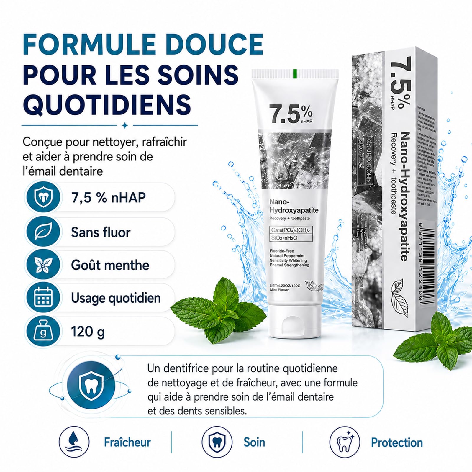 Holydeer Dentifrice Original à 7,5% de Nano-Hydroxyapatite (3)