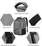 MATEIN 18 Inch Laptop Backpack, Extra Large Travel Backpack with Luggage Strap and Laptop Compartment for Women Men, TSA Approved Carry On Waterproof Laptop Bag, Grey, 18.4 Inch | Carry On Bag with TSA Laptop Compartment & Anti Theft Pocket, College