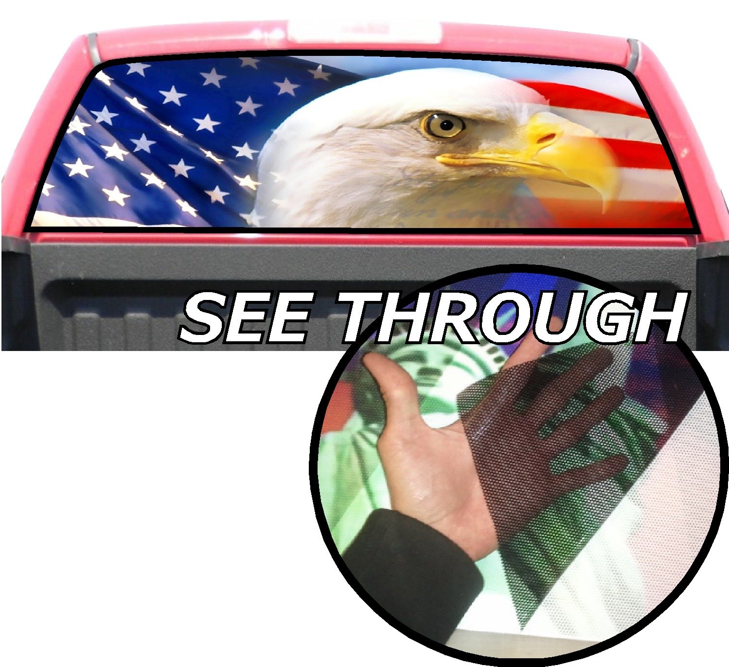 Buy GRAPHIX EXPRESS Truck Back Window Graphics Bald Eagle American