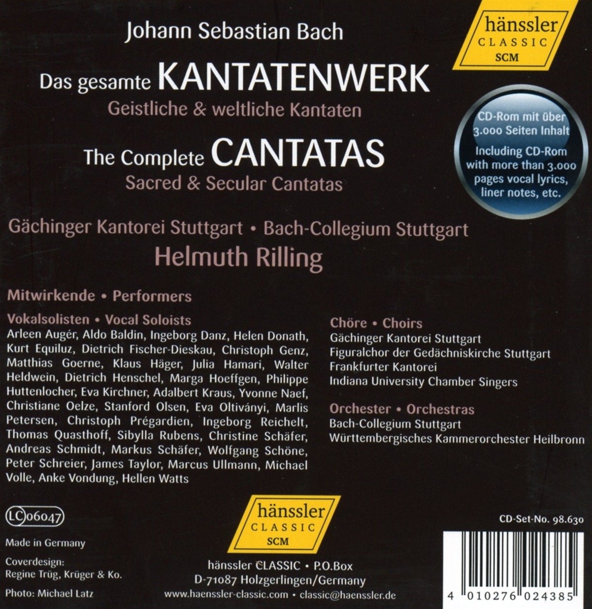 Bach : Intégrales des Cantates Sacrées et Profanes