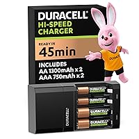 Duracell Caricabatterie Rapido 45 Minuti - Confezione da 1 | Caricatore Universale per Pile AA