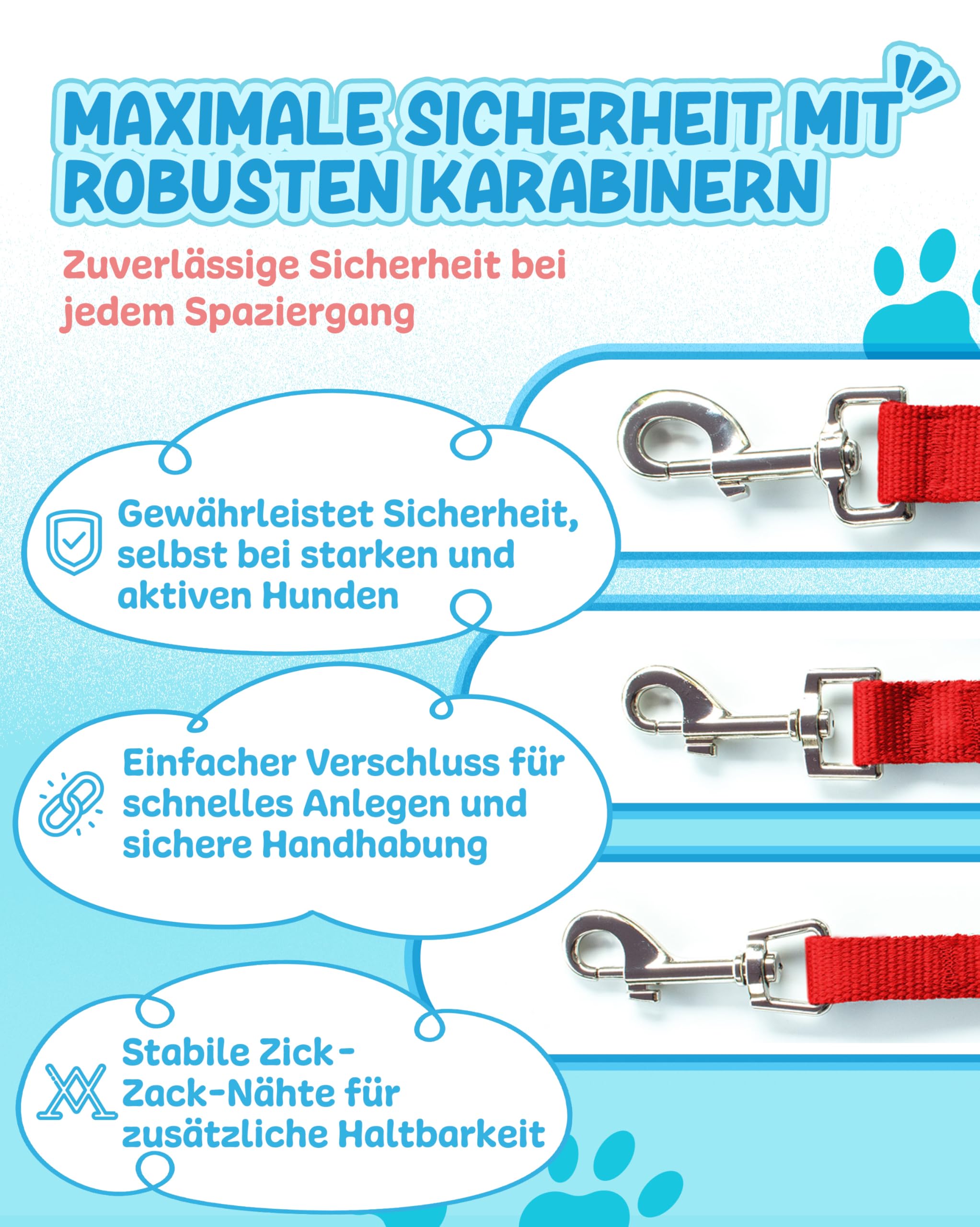 Komfortable Hundeleine 3m | Verstellbare Hundeleine mittelgroße Hunde | Bambusviskose | Strapazierfähig und weich | Perfekt für alltägliche Spaziergänge | M (2.0cm Breit) - Rot