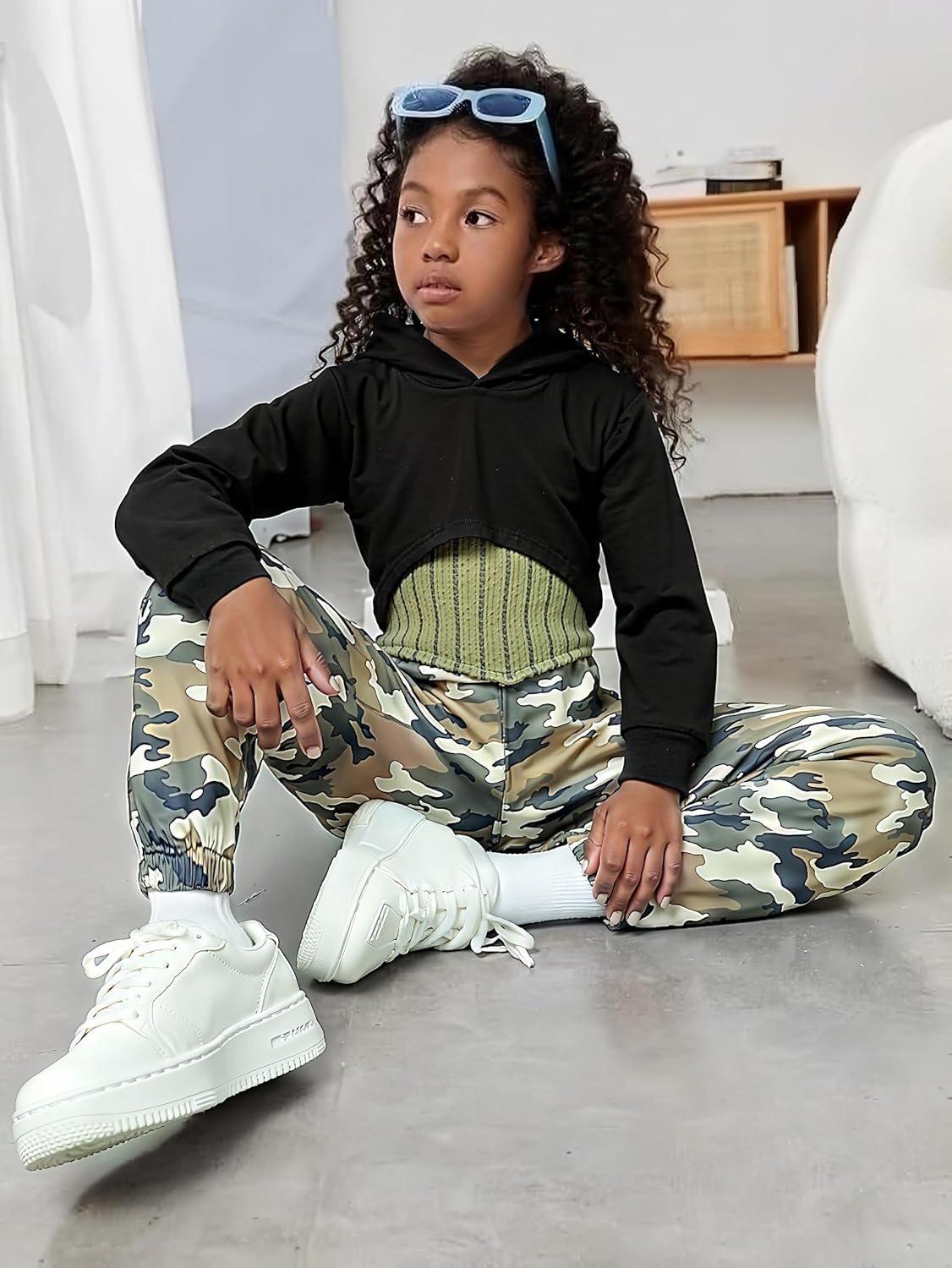 Girls Clothes 3 Piece Outfit Cropped Sweatshirt + Pants + Tank Top, Girls Fall Winter Clothing, Sizes 5-12 Years - Image 4