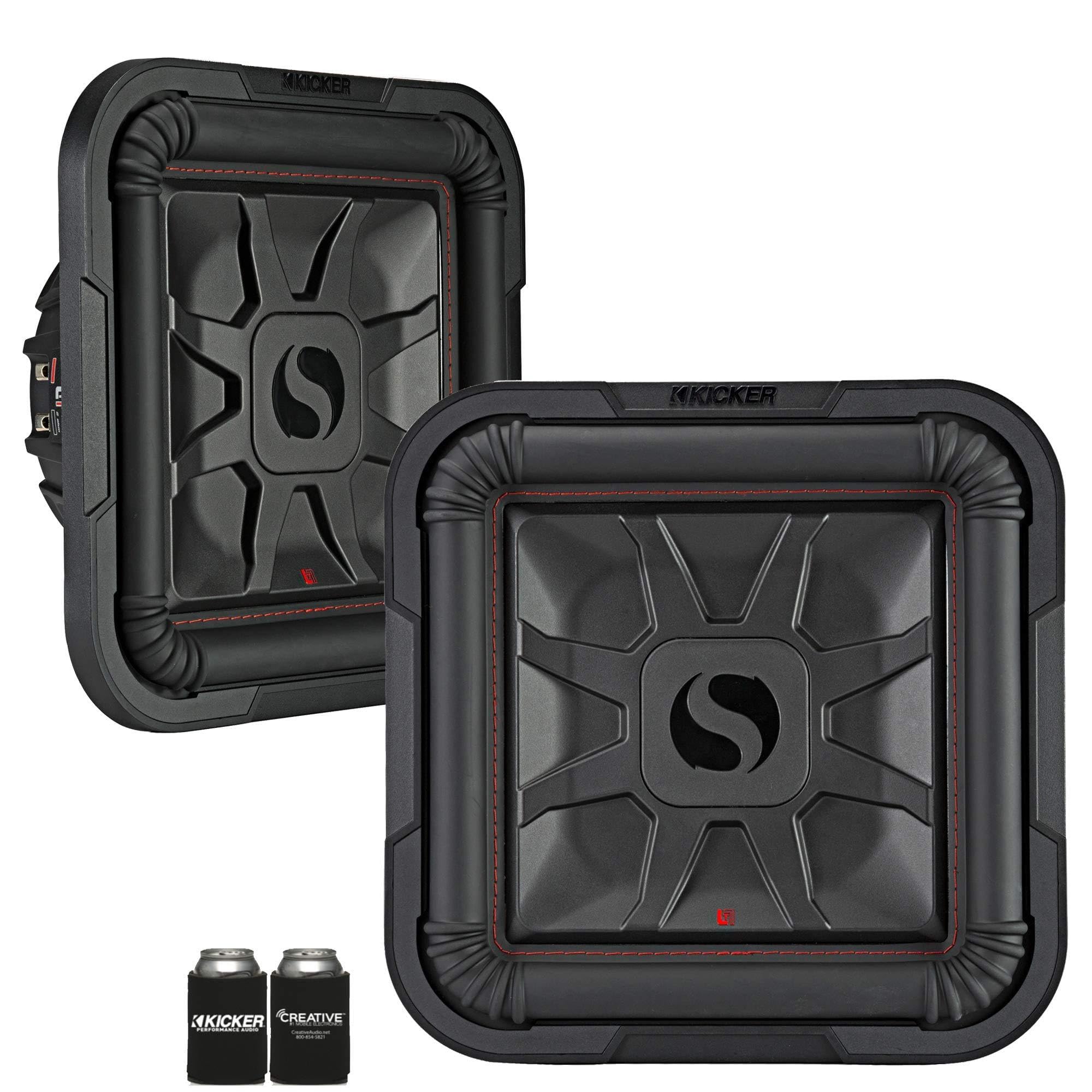 KICKER 46L7T122 Two L7T L7-Thin 12-Inch (30cm) Subwoofers, Dual Voice Coil, 2-Ohm, 600 Watts Each