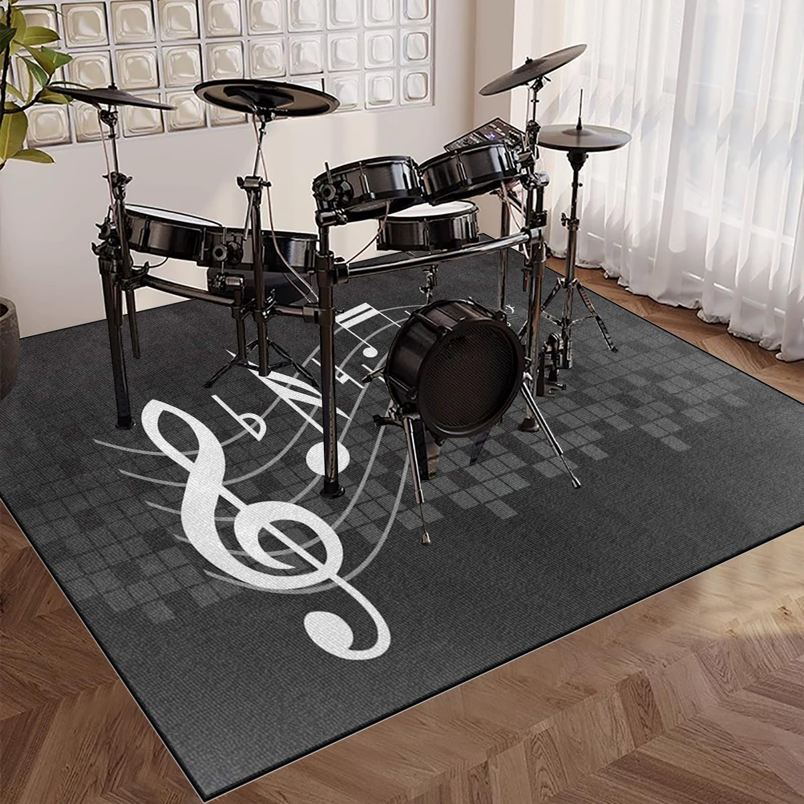 Alfombras Acusticas Alfombra Bateria Electronica Alfombra para Bateria Acustica Alfombra de Batería Acústico Tapete de Tambor Alfombrillas Insonorizada Antideslizantes Alfombra de Tambor 140 x 120 cm
