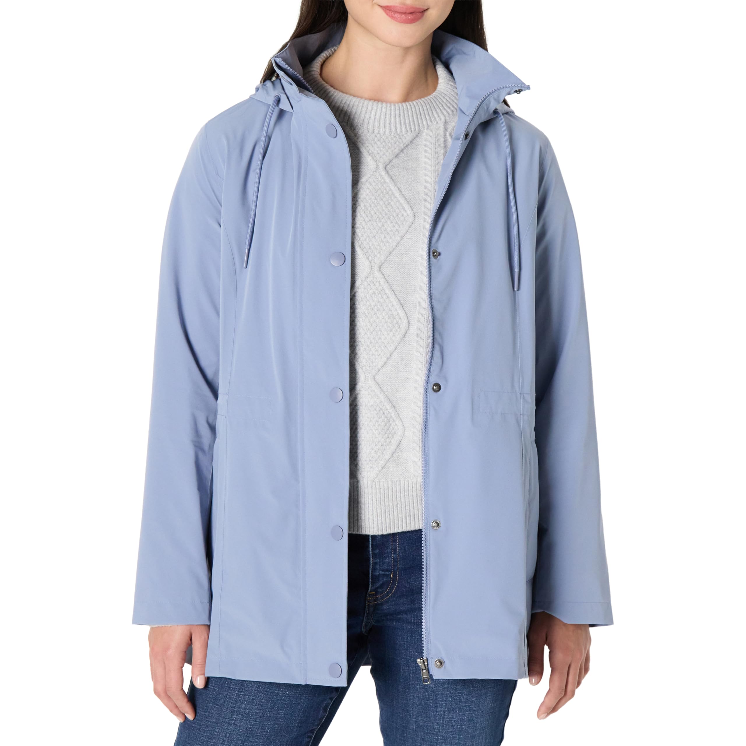 Amazon Essentials Women's Lightweight Waterproof Hooded Rain Jacket