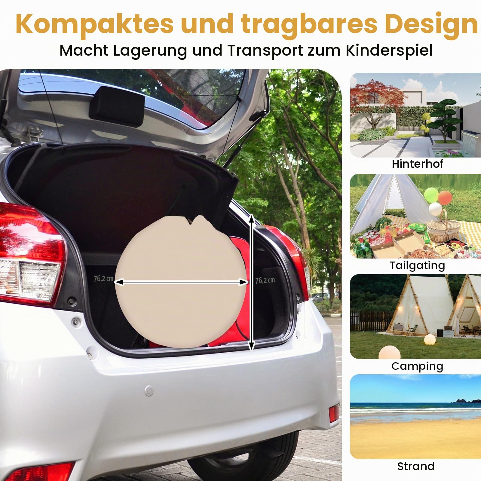 FANTASK Pop-Up-Zelt, faltbares Pavillon mit Rundum-Mesh & Tragetasche & Sonnendach, Sonnenschutzzelt für 4–6 Personen, Campingzelt Screen House für Garten, Terrasse, Hinterhof
