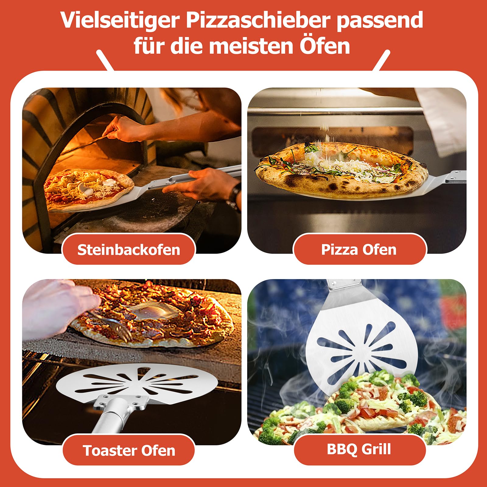 Homikit Pelle à pizza ronde en acier inoxydable (1,17,8 cm)