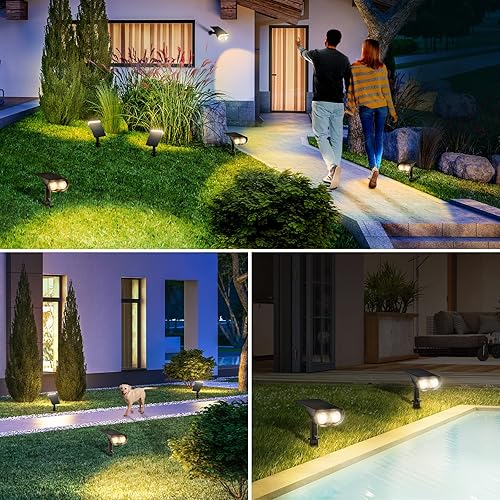 Miniatura 8 de Linkind Luces solares para exteriores, luces solares impermeables para exteriores, IP67, luces solares 2 en 1, luces solares para exteriores, luces