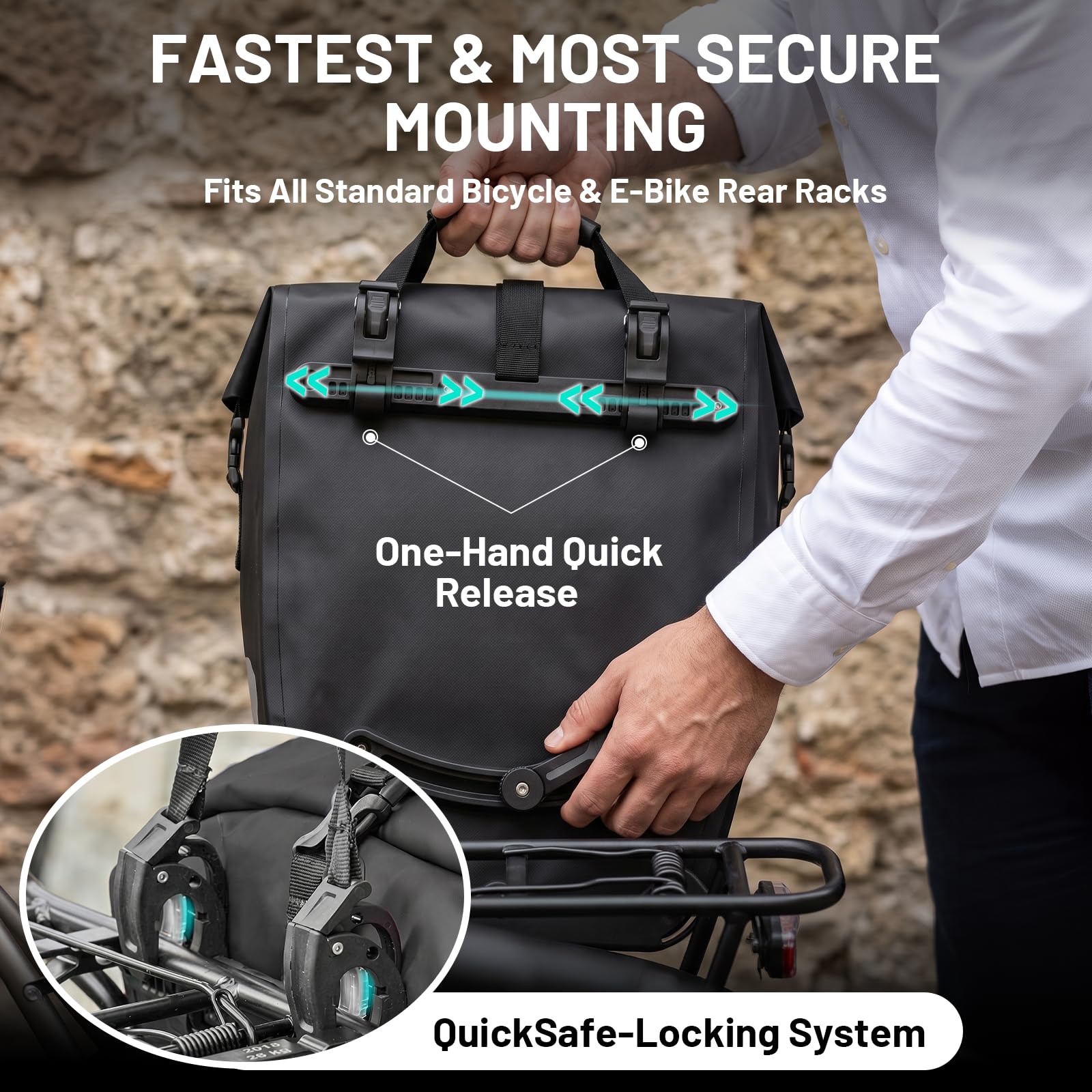 Favoto wasserdichte Fahrradtaschen für Gepäckträger, 24L*2
