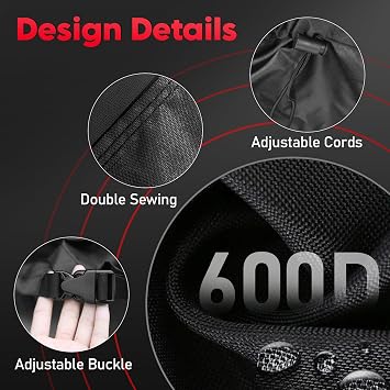 Zettum Stackable Patio Chair Cover 2 Pack - 600D Outdoor Chair Cover Waterproof & Heavy Duty, Lawn Furniture Stacking Seat Cover for 4 - 6 Outdoor Stackable Dining Chairs - 28 x 36 x 47 Inch
