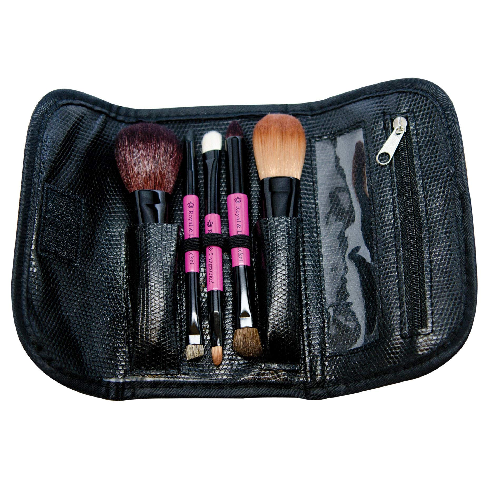 Royal & Langnickel Travel Essentials 5-Piece Cosmetic Brush Travel Set (Pink)