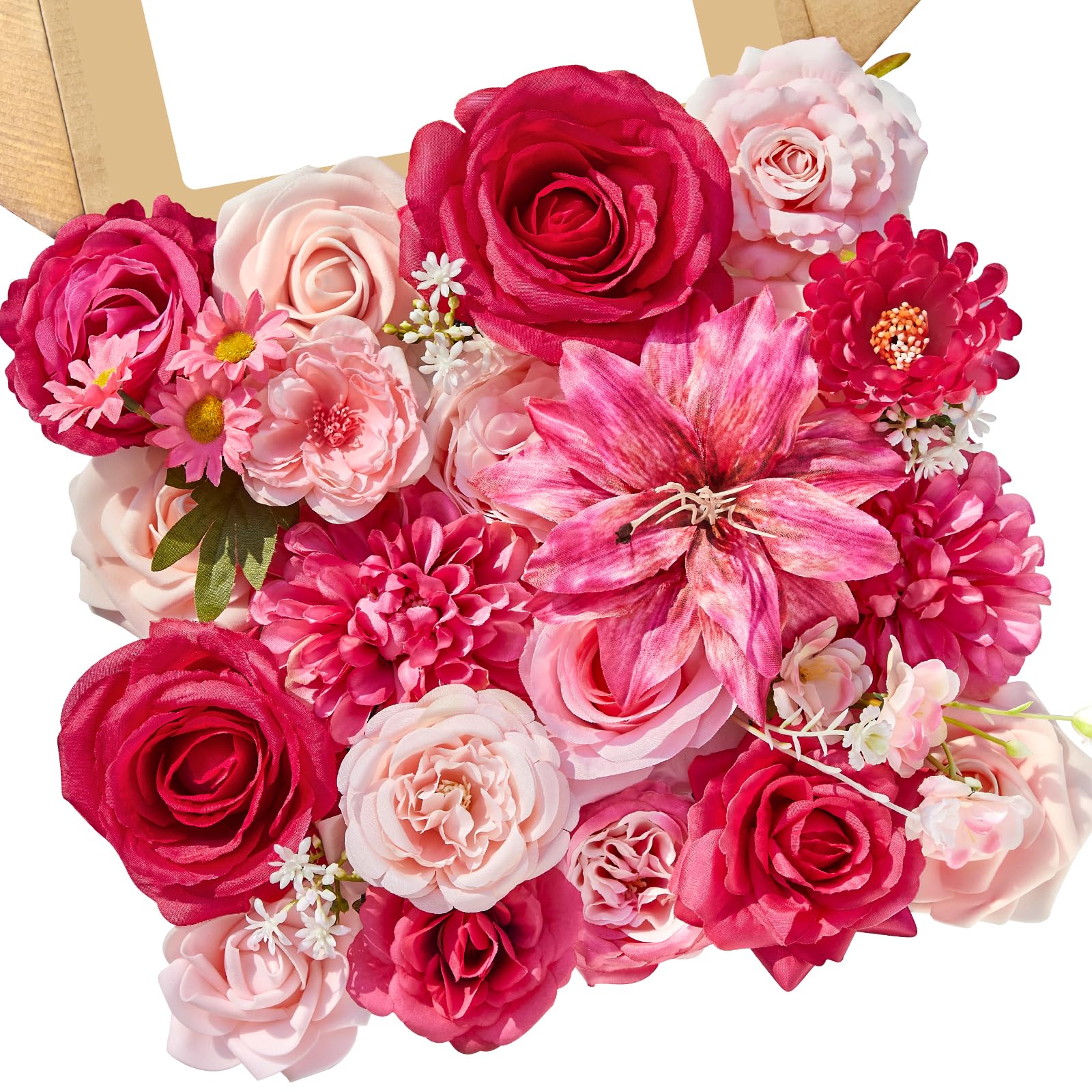 Fleurs artificielles rose vif et magenta Serwalin pour bouquet de mariage
