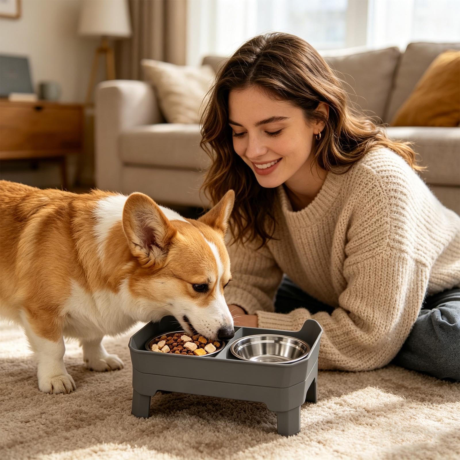 Comederos Elevados Para Perros Estación De Alimentación De Acero Inoxidable | Comederos Con Soporte Para Mascotas Cachorros Comer Beber Entrenar Exteriores Cocina Viaje Patio Jardín