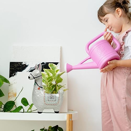 Miniatura 7 de LLOTSA Llamas Maceta de llama de cerámica para plantas suculentas, bonita decoración de alpaca para el hogar, la oficina 8 12 de alto con agujeros