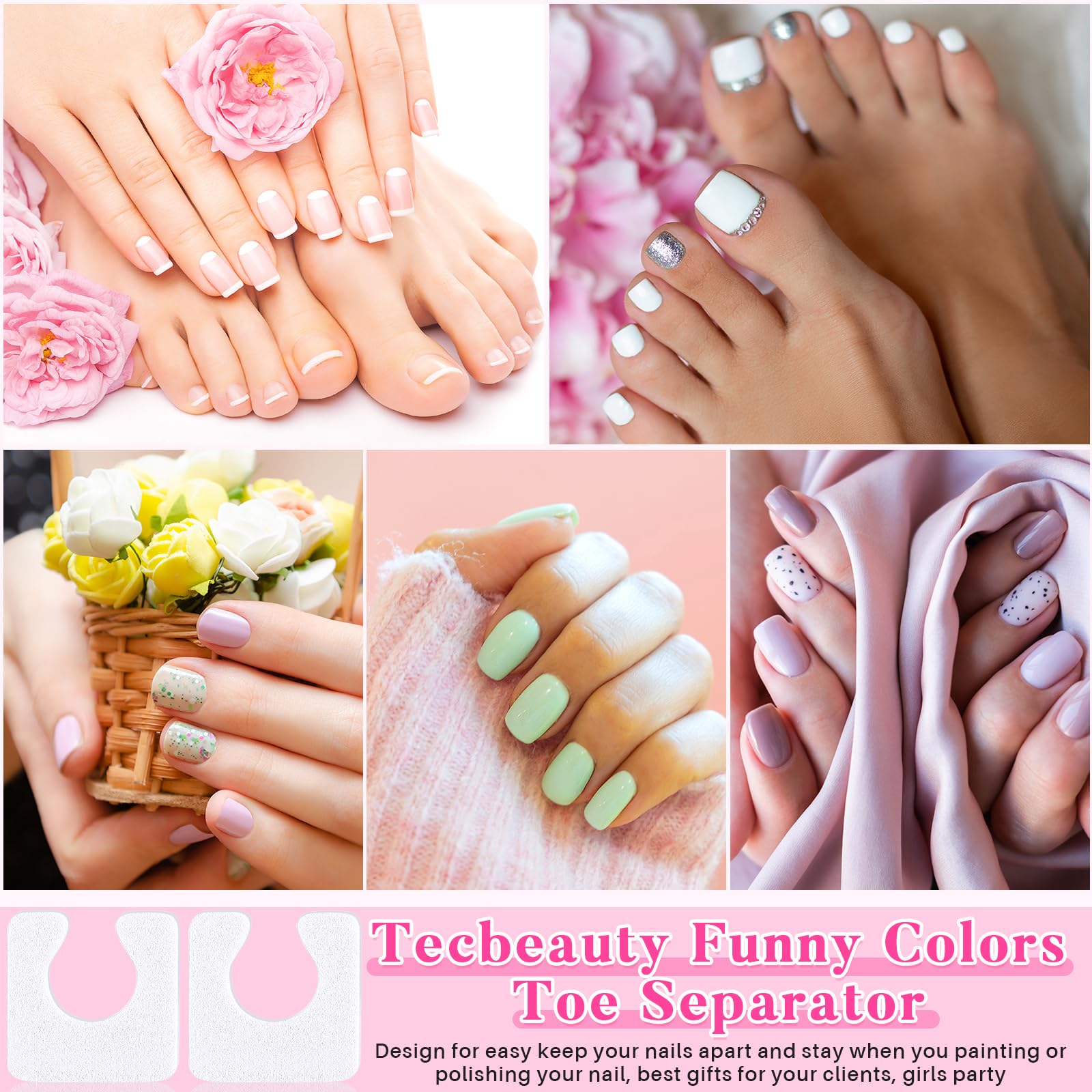 Mumufy 1000 separadores individuales de dedos de pedicura, espaciadores de espuma suave, cómodos separadores de dedos de los dedos, pedicura para mujeres, hombres y niñas, manicura de pies, esmalte de