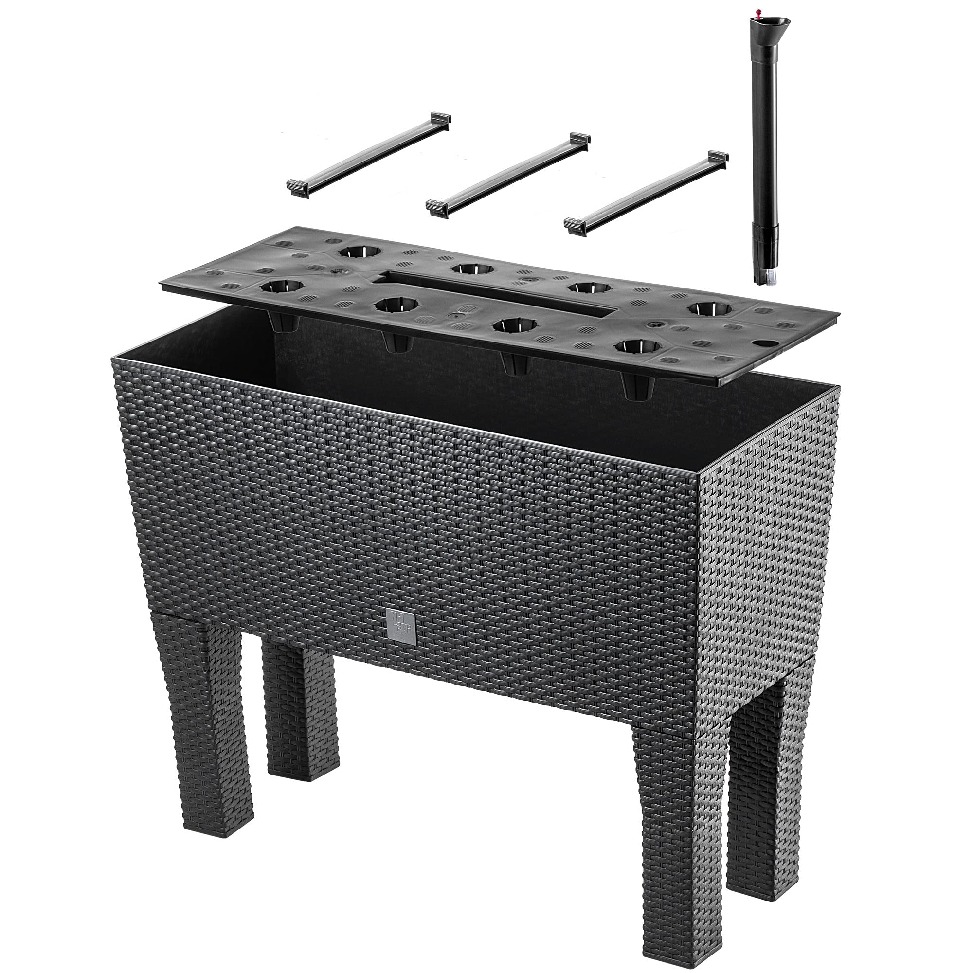 KADAX Vaso fiori su gambe Orto plastica | 2 misure | fioriera rialzata | balcone terrazzo giardino | resistente intemperie