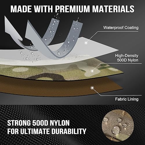 Miniatura 3 de OneTigris MOLLE Pouch, Tactical Admin Pouch Belt EDC Tool Organizer Zippered Utility Waist Pack 7.5"x5"x2" Camocolor