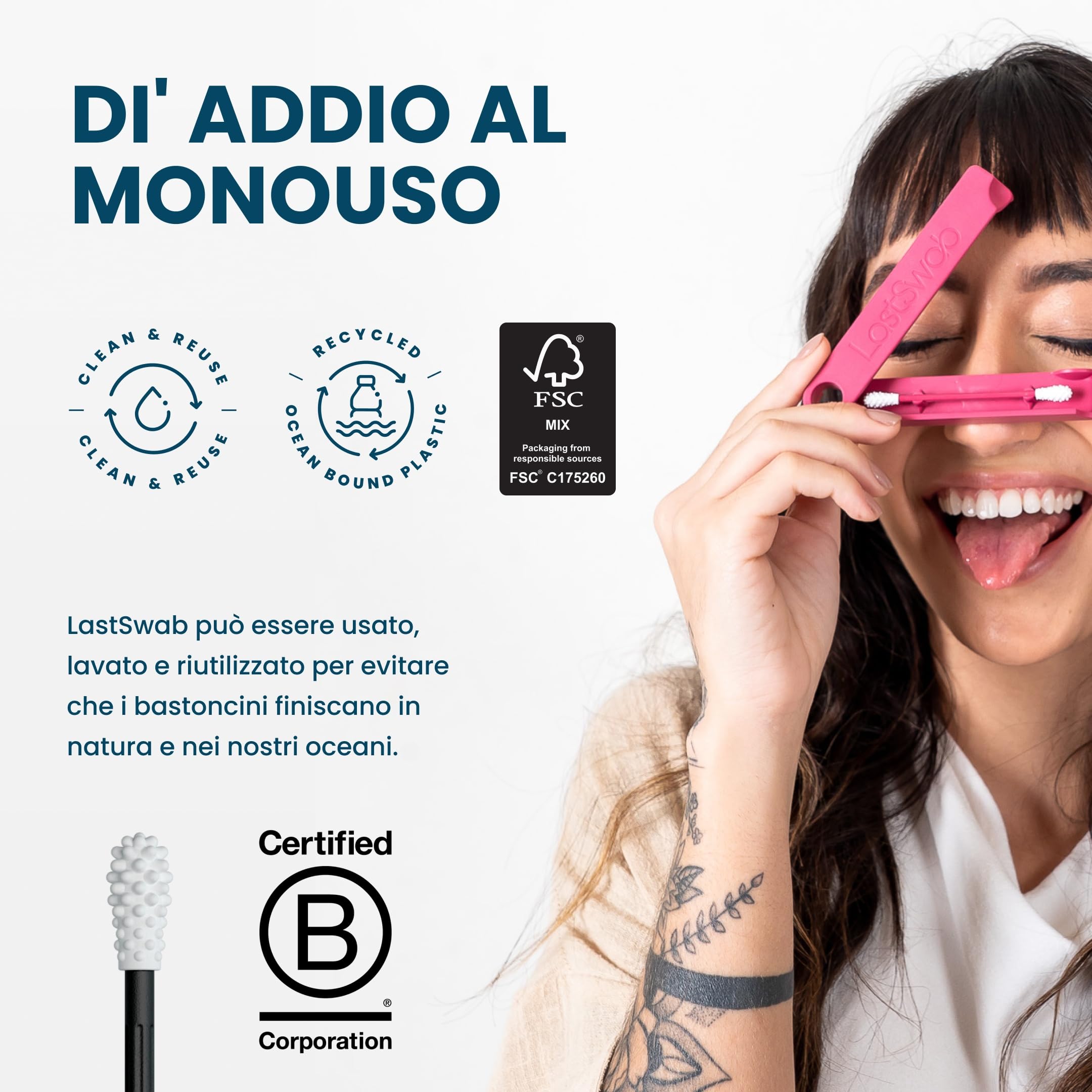 Bastoncini riutilizzabili per la pulizia delle orecchie – Alternativa sostenibile ai bastoncini usa e getta – Facili da pulire – Con custodia da viaggio - Nero