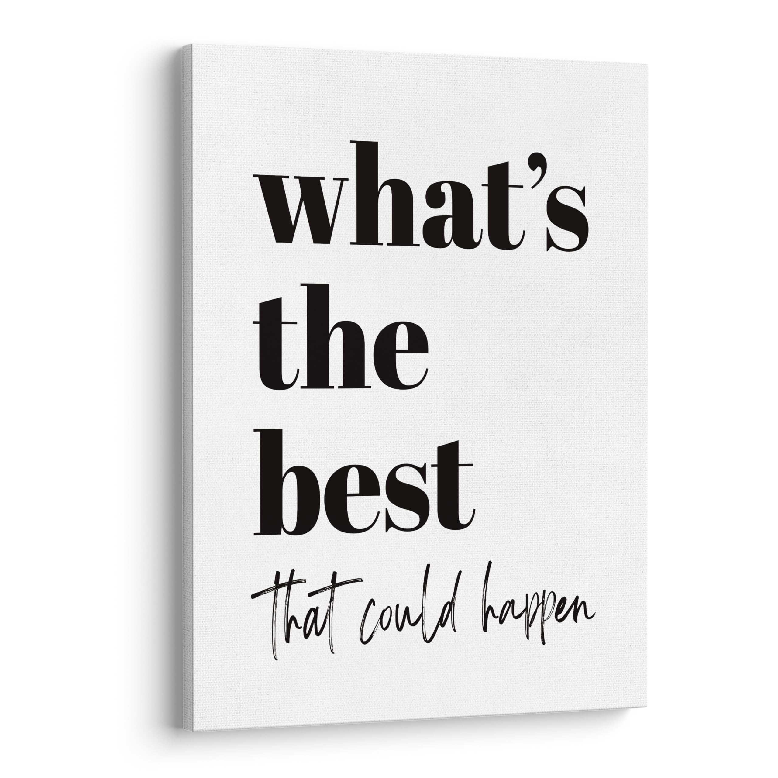 XWELLDAN Inspirational Motivational Office Positive Affirmations Canvas Framed Wall Art Decor, What's the Best That Could Happen Sign, 11x14 Inches